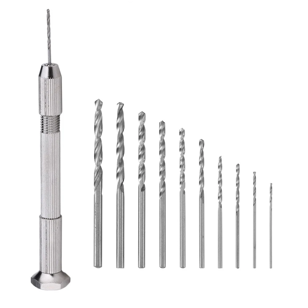 10Pcs 0.8mm-3.0mm Mini Hand Drill With Keyless Chuck HSS Drill Bits For PCB Crafts Jewelry Watch Making Repair DIY Tool
10Pcs 0.8mm-3.0mm Mini Hand Drill With Keyless Chuck HSS Drill Bits For PCB Crafts Jewelry Watch Making Repair DIY Tool