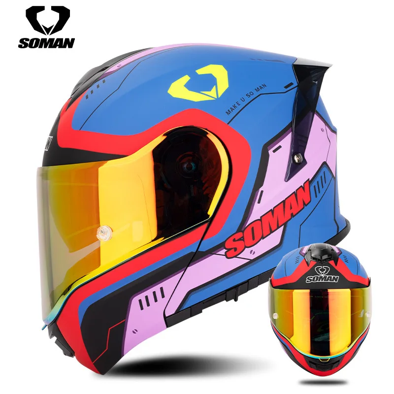 SOMAN Venom Large Lens Personality Cool Double Lens Uncovered Full Helmet Men and Women Full Cover Four Seasons Helmet
SOMAN Venom Large Lens Personality Cool Double Lens Uncovered Full Helmet Men and Women Full Cover Four Seasons Helmet