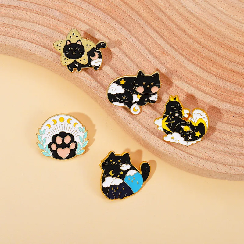 Эмалированная заколка в виде животного, котенка, звезд, Луны
Эмалированная заколка в виде животного, котенка, звезд, Луны