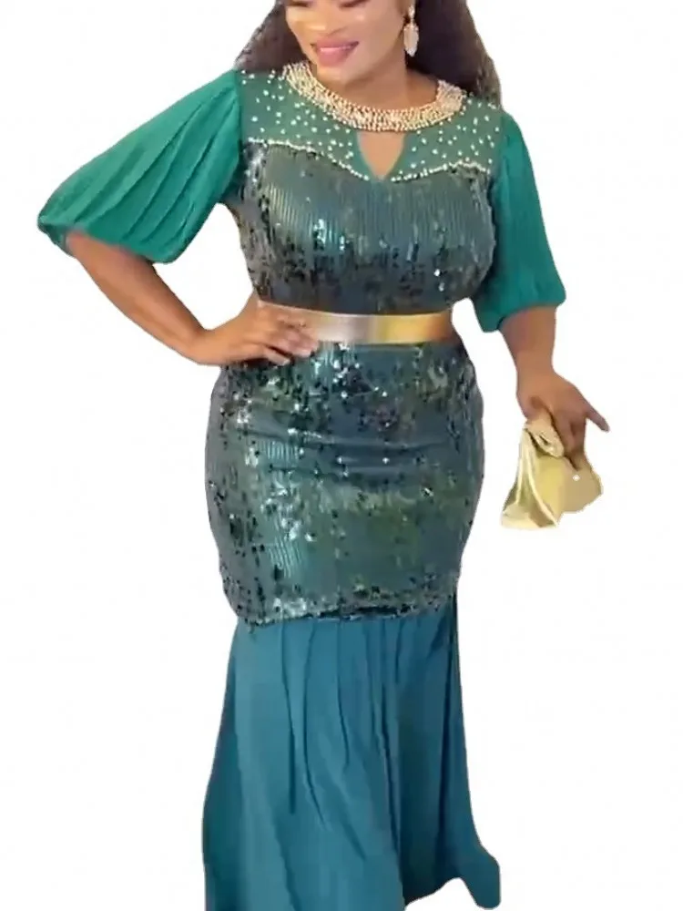 African Dresses For Women Elegant Party Sequins Luxury Mermaid Gown Turkey Nigerian Wedding Dress Birthday Occasion Long Robes
African Dresses For Women Elegant Party Sequins Luxury Mermaid Gown Turkey Nigerian Wedding Dress Birthday Occasion Long Robes