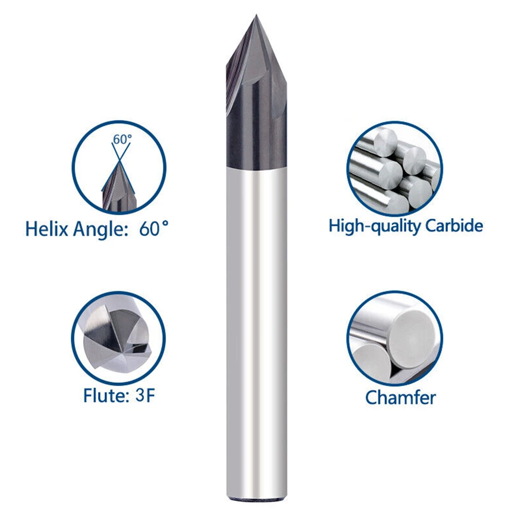 1pcs 1/4inch Shank 3 Flute 60 Degrees Carbide Chamfer Mill Milling Cutter For Cutting Metal Wood CNC Tools Accessories
1pcs 1/4inch Shank 3 Flute 60 Degrees Carbide Chamfer Mill Milling Cutter For Cutting Metal Wood CNC Tools Accessories