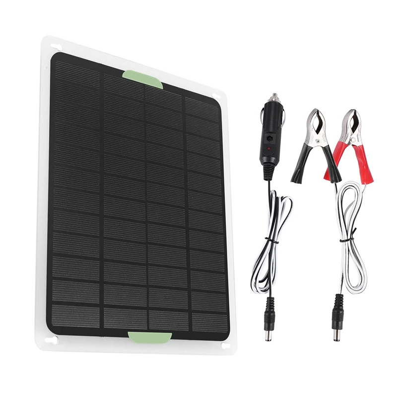 

20W Solar Panel 12V/5V USB2.0 Solar Car Charger Outdoor Portable Monocrystalline Silicon Flexible Solar Panel