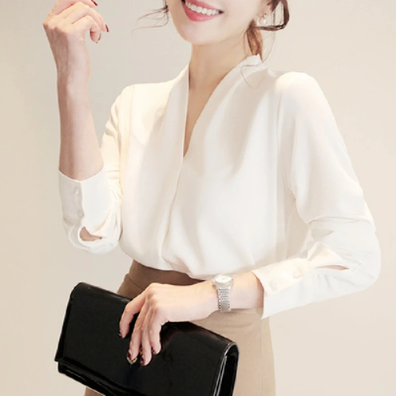 Chiffon Women's Blouse Slim Fit White Shirt Summer Elegant Long Sleeve High Street Fashion Tops Korean Style Female Clothing
Chiffon Women's Blouse Slim Fit White Shirt Summer Elegant Long Sleeve High Street Fashion Tops Korean Style Female Clothing