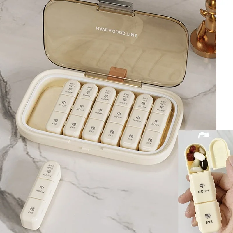 

Portable Pill Box Three Meals A Day Pill Box Large Capacity Carry-on Medicine Separate Box Separate Pill Box Seven Days A Week