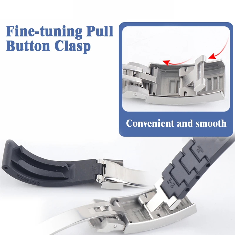 Watch Bracelet For Rolex DAYTONA SUBMARINER Fine-tuning Pull Button Clasp Strap Watch Accessories Silicone Rubber Watch Band
Watch Bracelet For Rolex DAYTONA SUBMARINER Fine-tuning Pull Button Clasp Strap Watch Accessories Silicone Rubber Watch Band