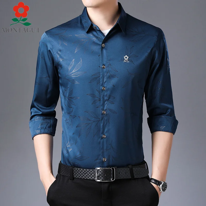 MONTAGUT Spring men's long sleeved shirt all cotton non iron business wear high-end cotton stripe large anti wrinkle shirt 
MONTAGUT Spring men's long sleeved shirt all cotton non iron business wear high-end cotton stripe large anti wrinkle shirt