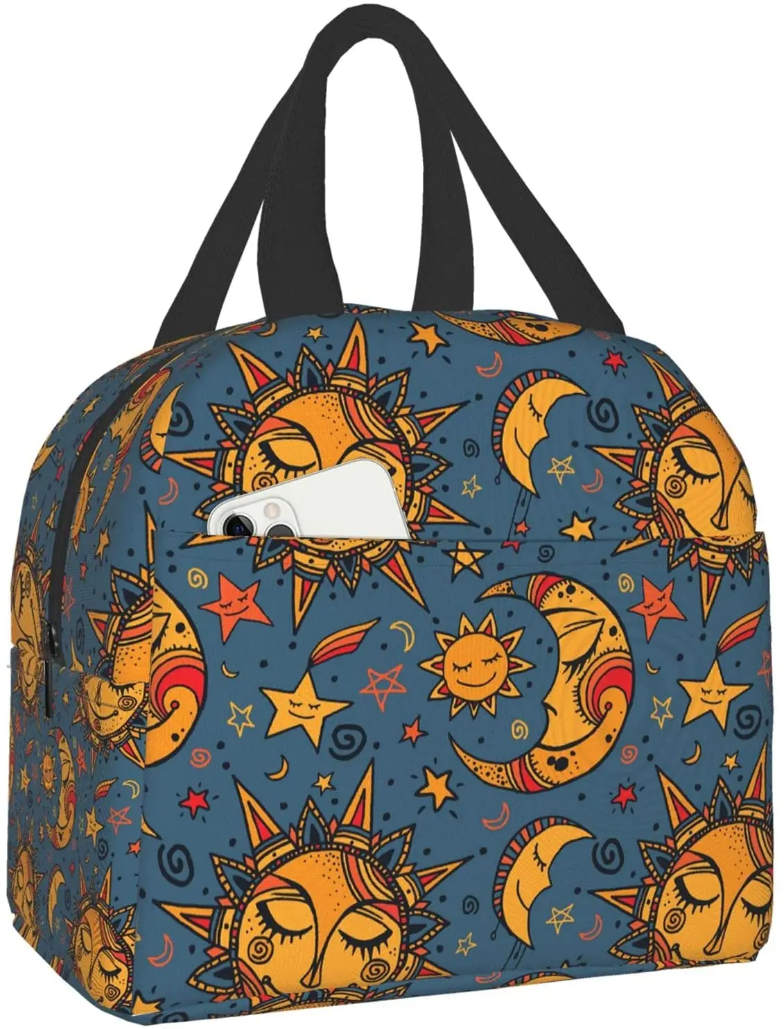 Lunch Bag for Women Sun Moon Stars Yellow Astrology Retro Hippe Trippy Insulated Lunch Box Cooler Tote for Work Office School
Lunch Bag for Women Sun Moon Stars Yellow Astrology Retro Hippe Trippy Insulated Lunch Box Cooler Tote for Work Office School