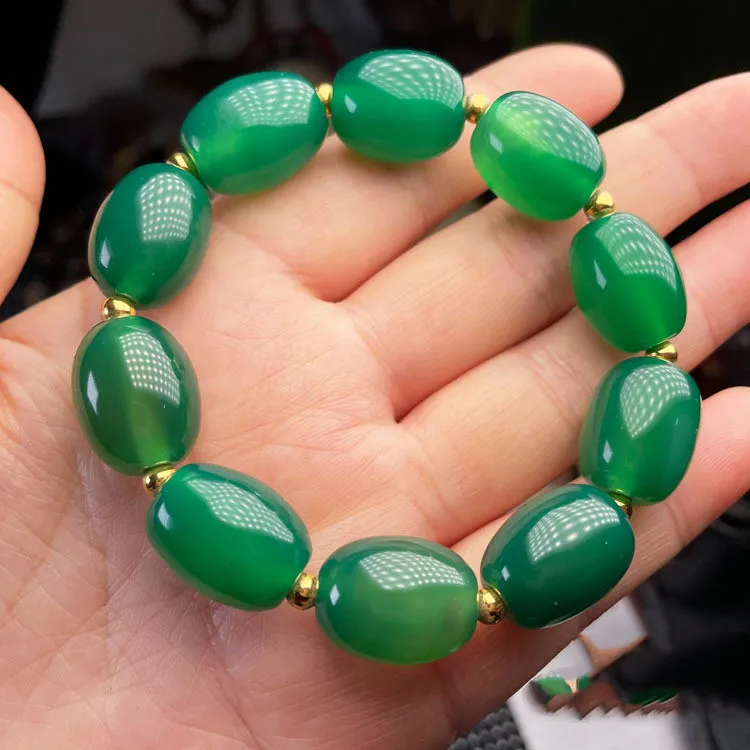 Natural Agate Emperor Chrysoprase Passepartout Barrel Beads Bracelets for Men and Women Plus Beads Fashion Bracelet
Natural Agate Emperor Chrysoprase Passepartout Barrel Beads Bracelets for Men and Women Plus Beads Fashion Bracelet