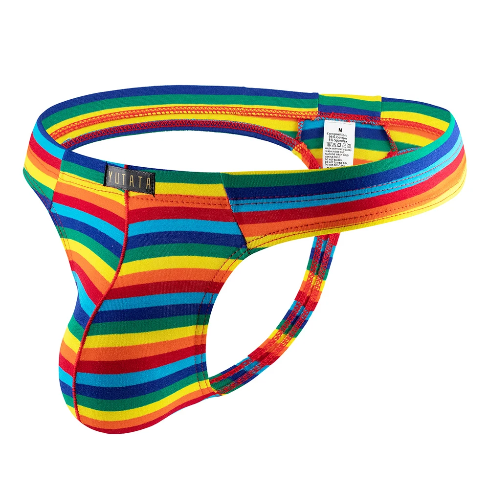 Sexy Thongs And G Strings For Men Sexy Rainbow Stripe Bulge Pouch Bikini Breathable Panties Lingerie Briefs Enhance T-Back
Sexy Thongs And G Strings For Men Sexy Rainbow Stripe Bulge Pouch Bikini Breathable Panties Lingerie Briefs Enhance T-Back