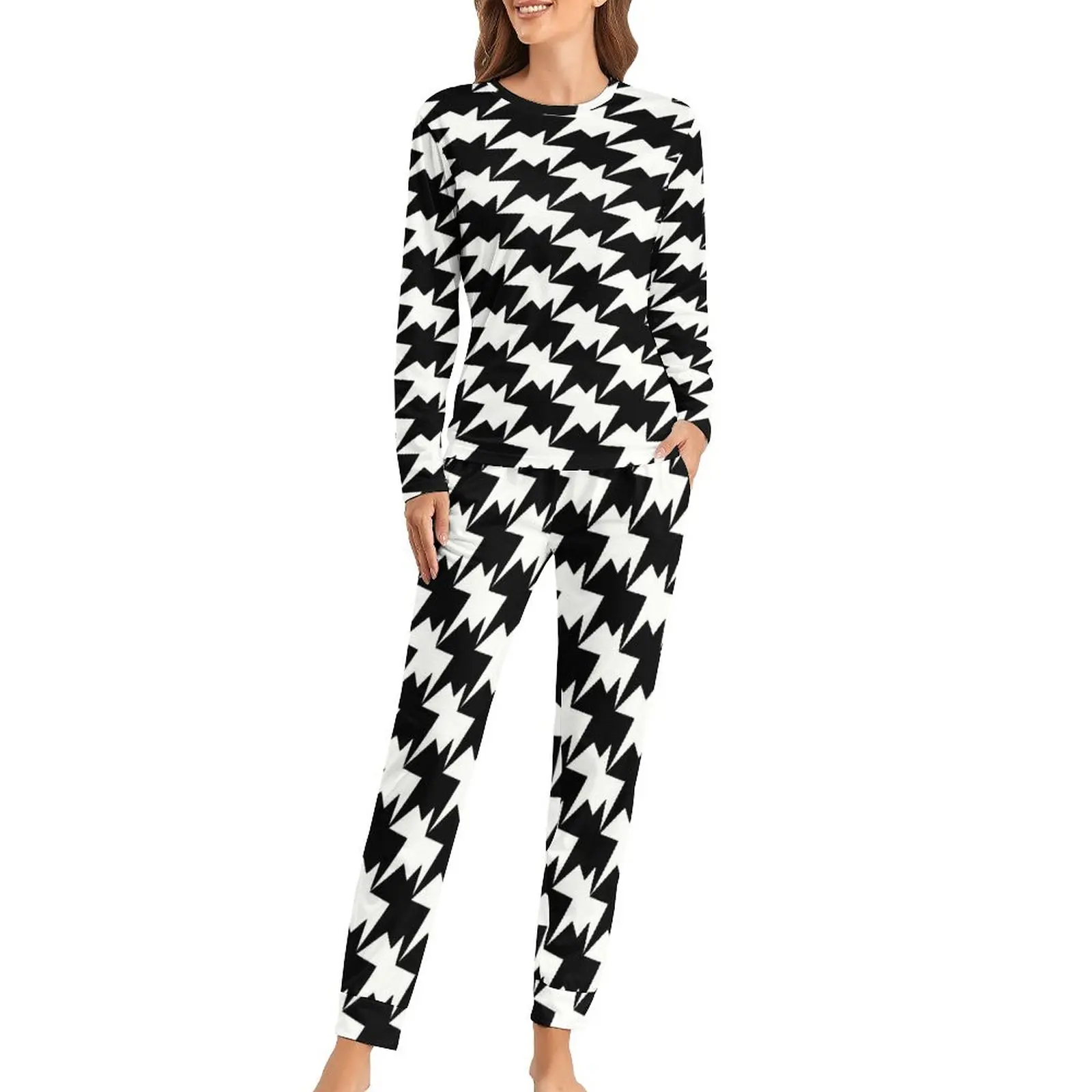 Houndstooth Graphic Pajamas Modern Abstract Design Warm Pajama Sets 2 Piece Casual Loose Oversize Pattern Nightwear Gift
Houndstooth Graphic Pajamas Modern Abstract Design Warm Pajama Sets 2 Piece Casual Loose Oversize Pattern Nightwear Gift