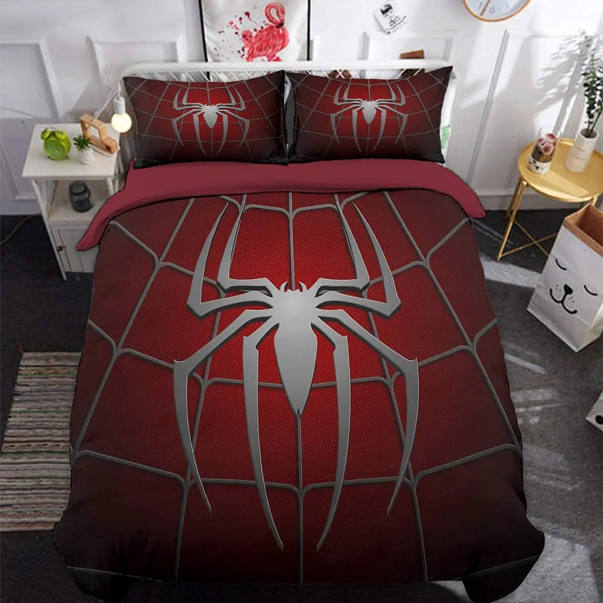 Spider Duvet Cover Set Twin Size, 3D Red Spider Pattern Bedding Duvet Cover with Zipper Closure for Kids, 2 Pieces (1 Duvet Cove
Spider Duvet Cover Set Twin Size, 3D Red Spider Pattern Bedding Duvet Cover with Zipper Closure for Kids, 2 Pieces (1 Duvet Cove