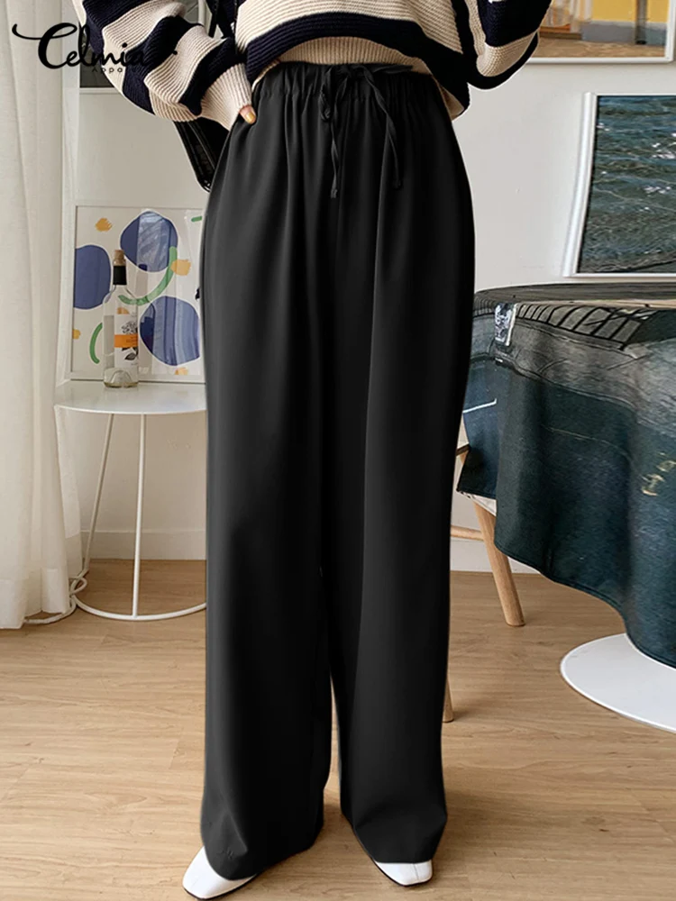 Celmia Korean Style Loose Pantalon Drawstring 2022 Fashion High Waist Leisure Long Trousers Office Lady Solid Color Women Pants
Celmia Korean Style Loose Pantalon Drawstring 2022 Fashion High Waist Leisure Long Trousers Office Lady Solid Color Women Pants