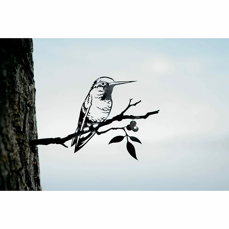 

Hummingbird Decoration Garden Art Backyard Art Tree Art Silhouette Art Metal Plate Outdoor Decoration For Tree Fence Pole Wall