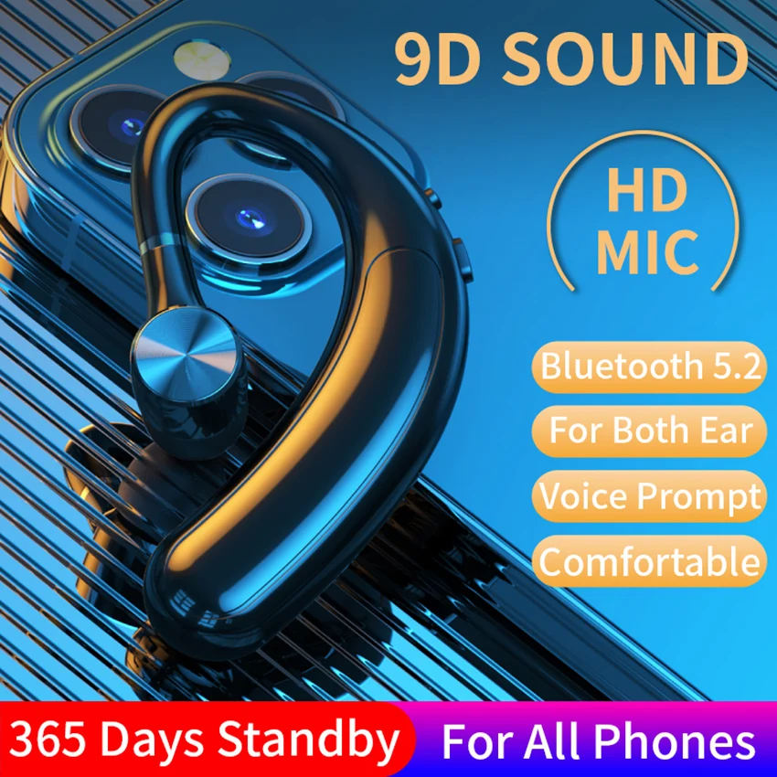 Aimitek Bluetooth 5.2 Earphone Single Wireless Earhook Headset Business Handsfree Sports Car Headphone HD Microphone for Phones
Aimitek Bluetooth 5.2 Earphone Single Wireless Earhook Headset Business Handsfree Sports Car Headphone HD Microphone for Phones