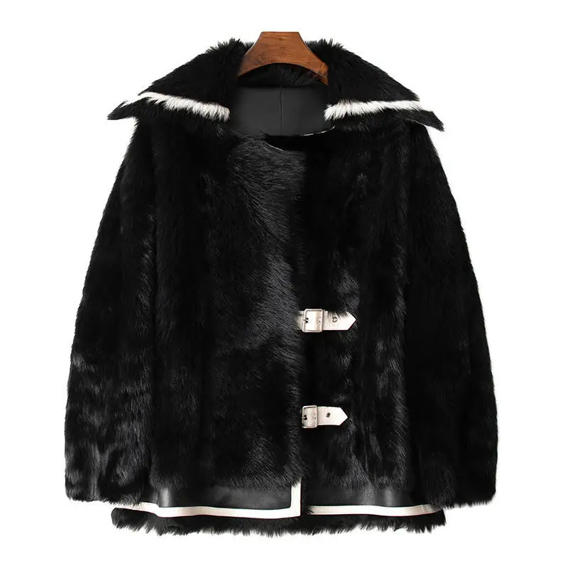 Небольшое количество одежды, Осень-зима, новинка, Повседневная модная женская шуба средней длины из овчины и шерсти, 2023 
Небольшое количество одежды, Осень-зима, новинка, Повседневная модная женская шуба средней длины из овчины и шерсти, 2023