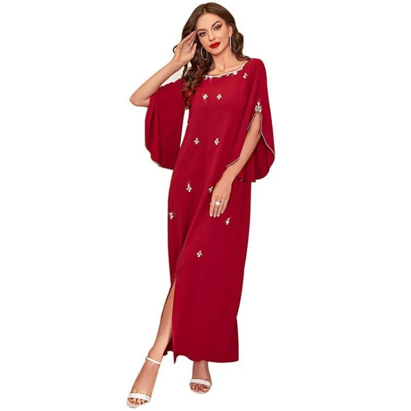 Abayas Muslim Maxi Dress Women 3/4 Flare Sleeve Split Loose Robes Fashion Diamond Elegant Jalabiya Arab Dubai Islam Muslim Dress
Abayas Muslim Maxi Dress Women 3/4 Flare Sleeve Split Loose Robes Fashion Diamond Elegant Jalabiya Arab Dubai Islam Muslim Dress