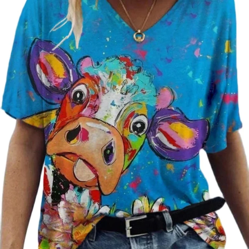 Cartoon Animal Printed Summer Female Short Sleeve-street T-shirt Women's Clothing Loose Butterfly Tshirt Fashion Ladies Top
Cartoon Animal Printed Summer Female Short Sleeve-street T-shirt Women's Clothing Loose Butterfly Tshirt Fashion Ladies Top