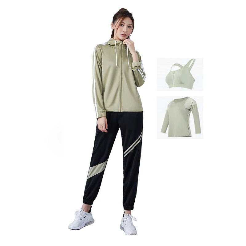 Fashion Women Sport Suit Four Piece Set Hooded Lady Sportswear Quick Dry Winter Tracksuit Girl Breathable Yoga Training Clothes
Fashion Women Sport Suit Four Piece Set Hooded Lady Sportswear Quick Dry Winter Tracksuit Girl Breathable Yoga Training Clothes