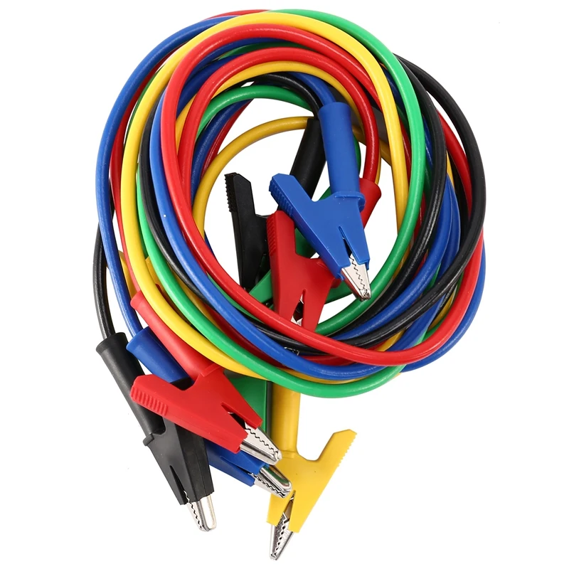 LICG 5 X Test Leads Double Ended Alligator Clips Copper Clips Heavy Duty Flexible Test Cables 5 Colors For Multimeter Testing
LICG 5 X Test Leads Double Ended Alligator Clips Copper Clips Heavy Duty Flexible Test Cables 5 Colors For Multimeter Testing