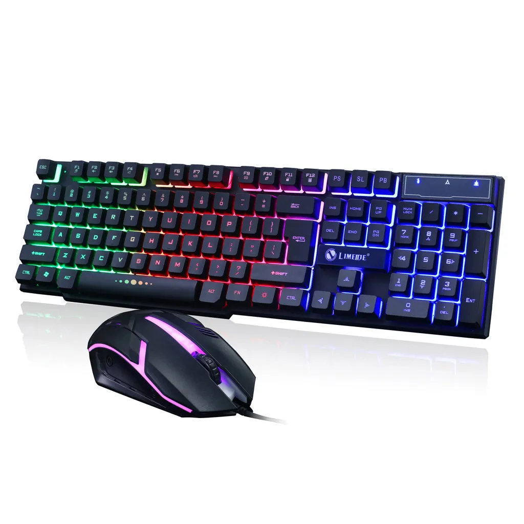 Classical Black Keyboard Set Business Keyboard Colorful LED USB Wired PC Rainbow Keyboard Mouse Set Office Gamer Mice Office USE
Classical Black Keyboard Set Business Keyboard Colorful LED USB Wired PC Rainbow Keyboard Mouse Set Office Gamer Mice Office USE