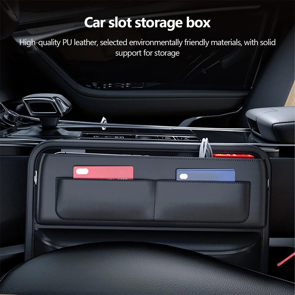 Black PU Leather Car Auto Console Side Car Seat Crevice Storage Box Slit Gap Filler With Bottle Holder
Black PU Leather Car Auto Console Side Car Seat Crevice Storage Box Slit Gap Filler With Bottle Holder