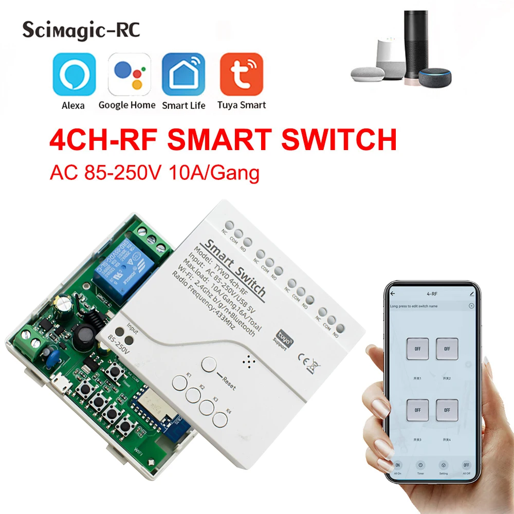 Tuya Smart Life App,WIFI Switch Relay Module ,Timer,Light Motor Open/Close Monitor, Voice Control with Alexa/Google Assistant
Tuya Smart Life App,WIFI Switch Relay Module ,Timer,Light Motor Open/Close Monitor, Voice Control with Alexa/Google Assistant