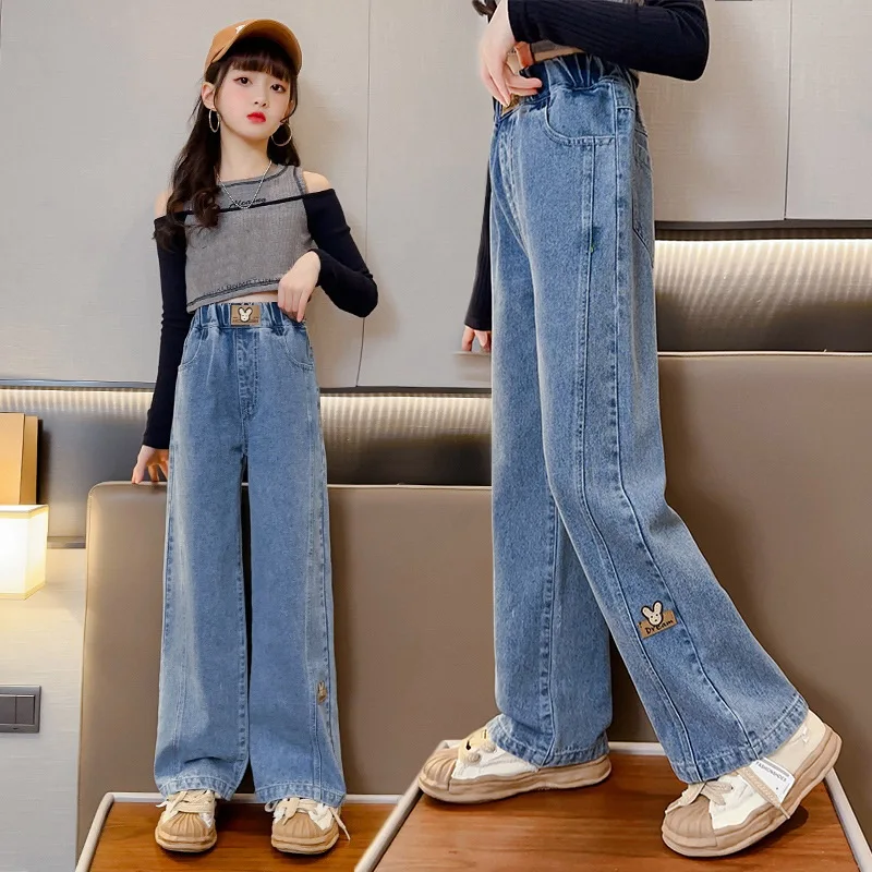 Girls Jeans Solid Color Loose Pants For Kids Denim Wide Leg Pants Casual Children Spring Children's Trousers Clothes 5-14Years
Girls Jeans Solid Color Loose Pants For Kids Denim Wide Leg Pants Casual Children Spring Children's Trousers Clothes 5-14Years