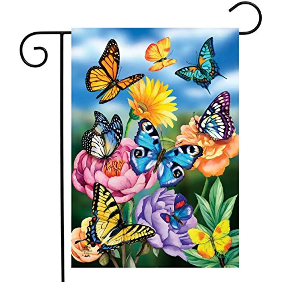 

New Butterflies In The Garden Spring Garden Flag Floral Butterfly 12.5" x 18"