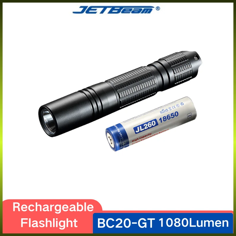 JETBEAM Rechargeable LED Flashlight BC20-GT Hard Light 1080Lumen Cree XP-L HI LED Portable Spootlight Ultra 18650 Troch Light
JETBEAM Rechargeable LED Flashlight BC20-GT Hard Light 1080Lumen Cree XP-L HI LED Portable Spootlight Ultra 18650 Troch Light