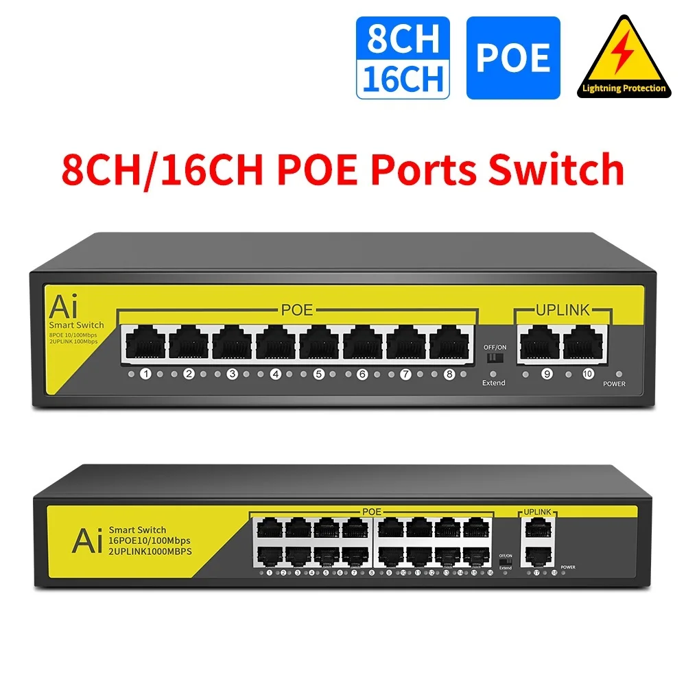 Новый коммутатор POE 48 В, 8/16 портов, Ethernet 100 Мбит/с IEEE 802,3 af/at для IP-камеры/стандартной системы камеры/беспроводной точки доступа ft
Новый коммутатор POE 48 В, 8/16 портов, Ethernet 100 Мбит/с IEEE 802,3 af/at для IP-камеры/стандартной системы камеры/беспроводной точки доступа ft