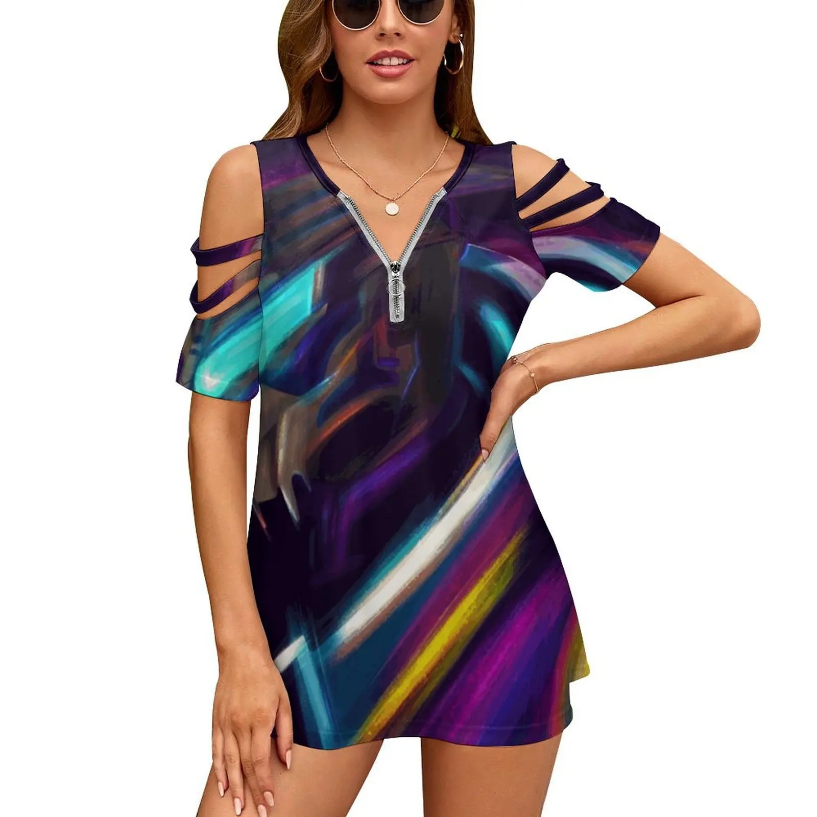 Neon Garrus Vakarian Fan Art Women'S T-Shirt Summer Fashion Print Floral V-Neck Zipper Tshirt Hollow Pullover Ladies Top Garrus
Neon Garrus Vakarian Fan Art Women'S T-Shirt Summer Fashion Print Floral V-Neck Zipper Tshirt Hollow Pullover Ladies Top Garrus