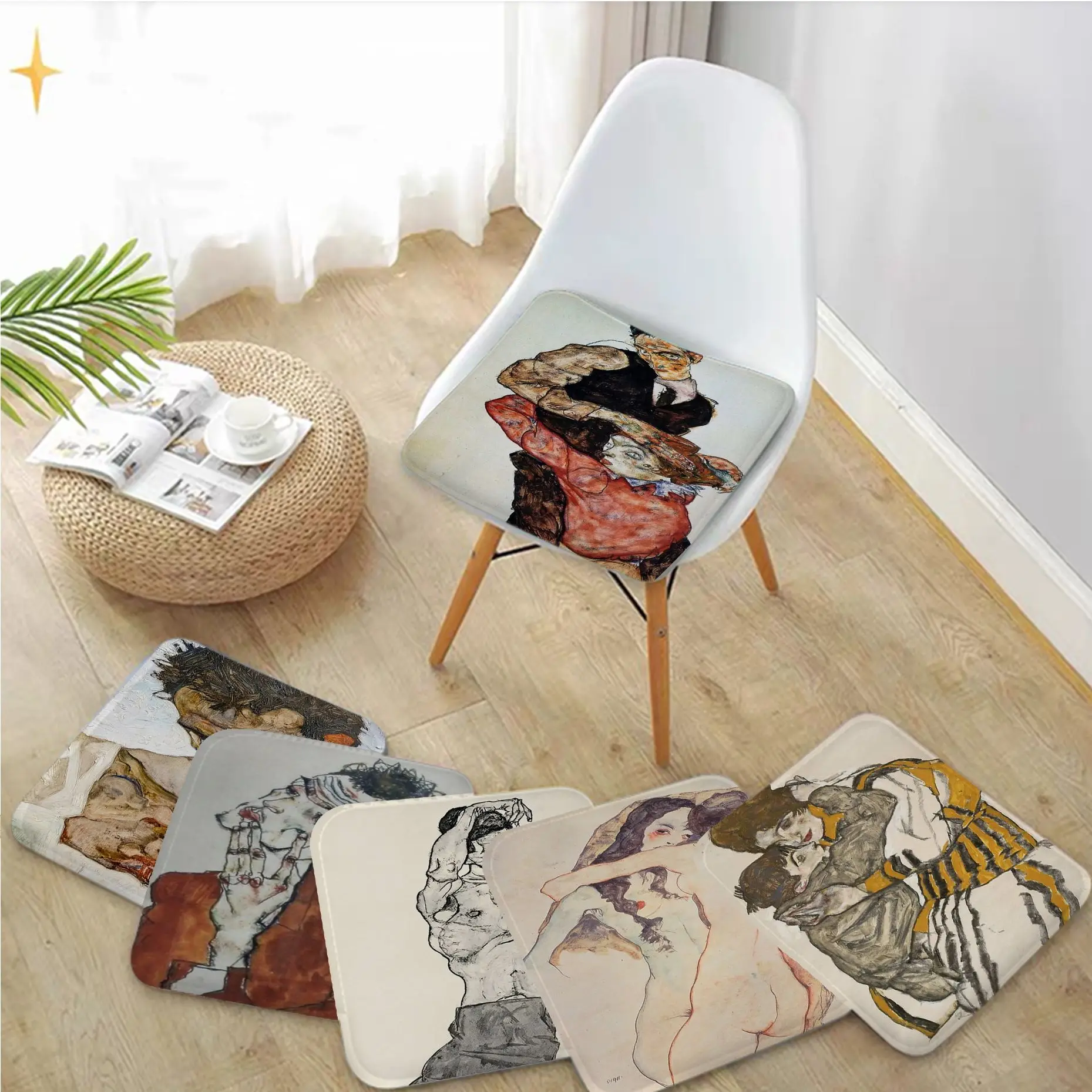 Подушка для стула Egon Schiele Abstact, квадратная мягкая дышащая подушка, 45x45 см
Подушка для стула Egon Schiele Abstact, квадратная мягкая дышащая подушка, 45x45 см