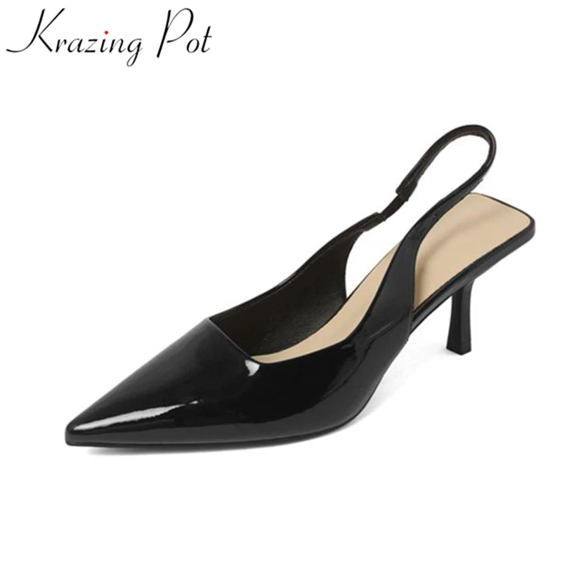 Krazing Pot Sheep Leather Elastic Band Pointed Toe Concise Style European Stiletto High Heels Fashion Solid Basic Women Pumps
Krazing Pot Sheep Leather Elastic Band Pointed Toe Concise Style European Stiletto High Heels Fashion Solid Basic Women Pumps