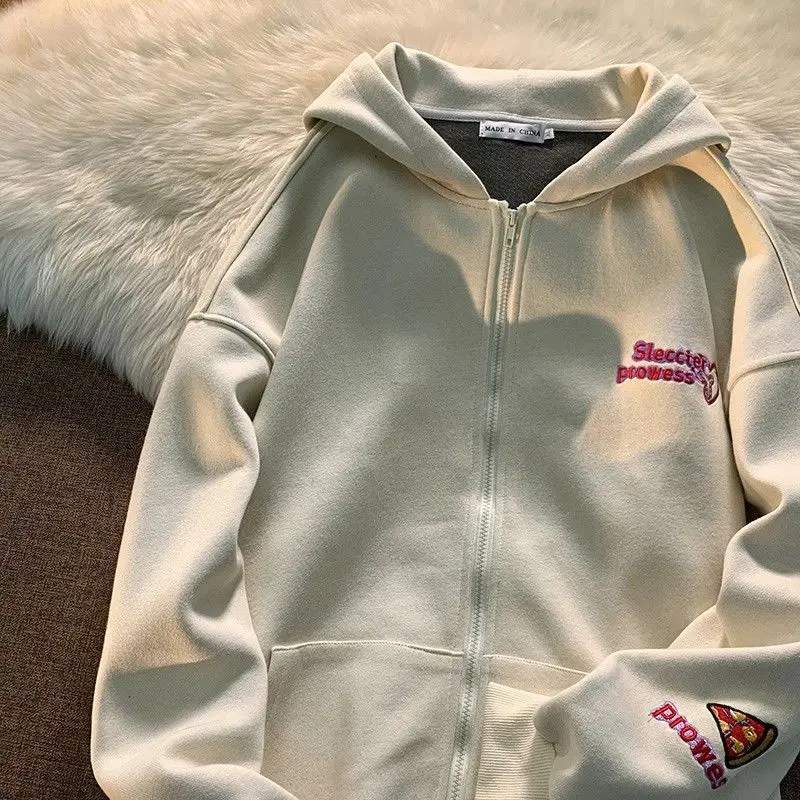 Gray Embroidery Sweatshirt Vintage Streetwear Hoodies Women High Street Loose Zip Up Hoodies Casual Hoodie Clothes for Teens New
Gray Embroidery Sweatshirt Vintage Streetwear Hoodies Women High Street Loose Zip Up Hoodies Casual Hoodie Clothes for Teens New