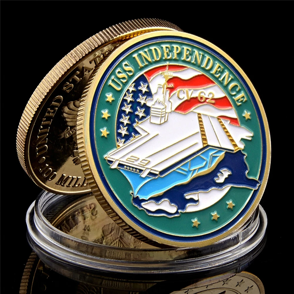 USA USS Independence CV 62 Military Department of The Navy Great Seal Gold Challenge Coin Collection
USA USS Independence CV 62 Military Department of The Navy Great Seal Gold Challenge Coin Collection