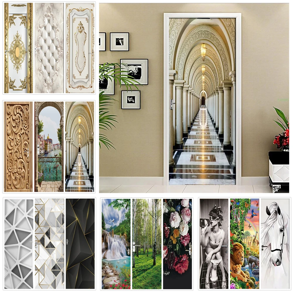 Corridor PVC Door Sticker Modern 3D DIY Abstract Fashion Wallpaper Living Room Art Door Poster Self-Adhesive Mural Stickers Home
Corridor PVC Door Sticker Modern 3D DIY Abstract Fashion Wallpaper Living Room Art Door Poster Self-Adhesive Mural Stickers Home