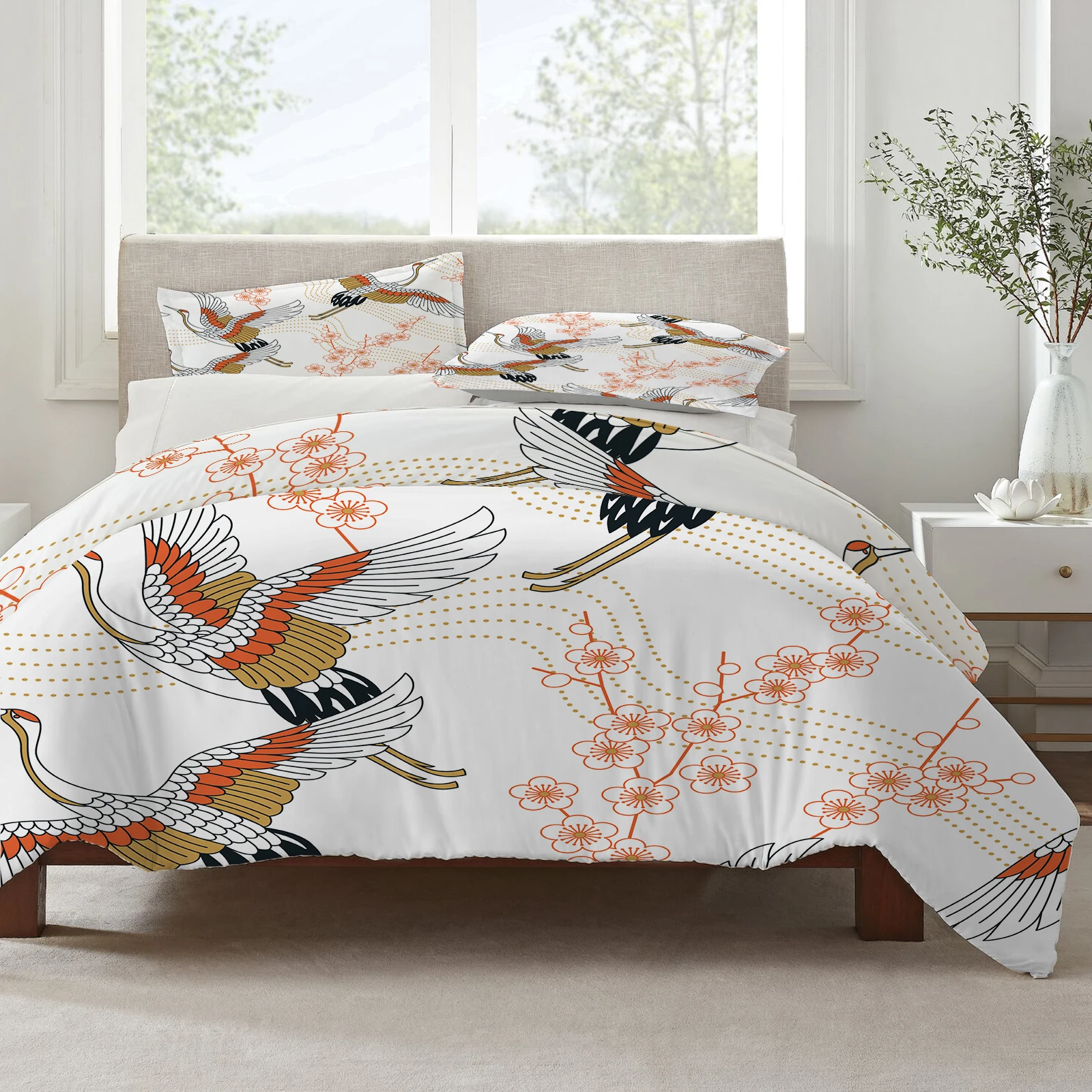 Japanese Bedding Set Oriental Vintage Luxury Flower Quilt Cover King Double Single Full Size For Adult 240x220 Crane Duvet Cover
Japanese Bedding Set Oriental Vintage Luxury Flower Quilt Cover King Double Single Full Size For Adult 240x220 Crane Duvet Cover