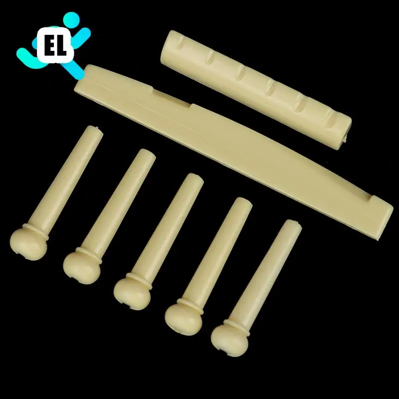 

Portable 6-String Guitar Bridge Pins Saddle Nut Acoustic Cattle Tailpiece Plastic Guitar Accessories for Acoustic Guitar Quality