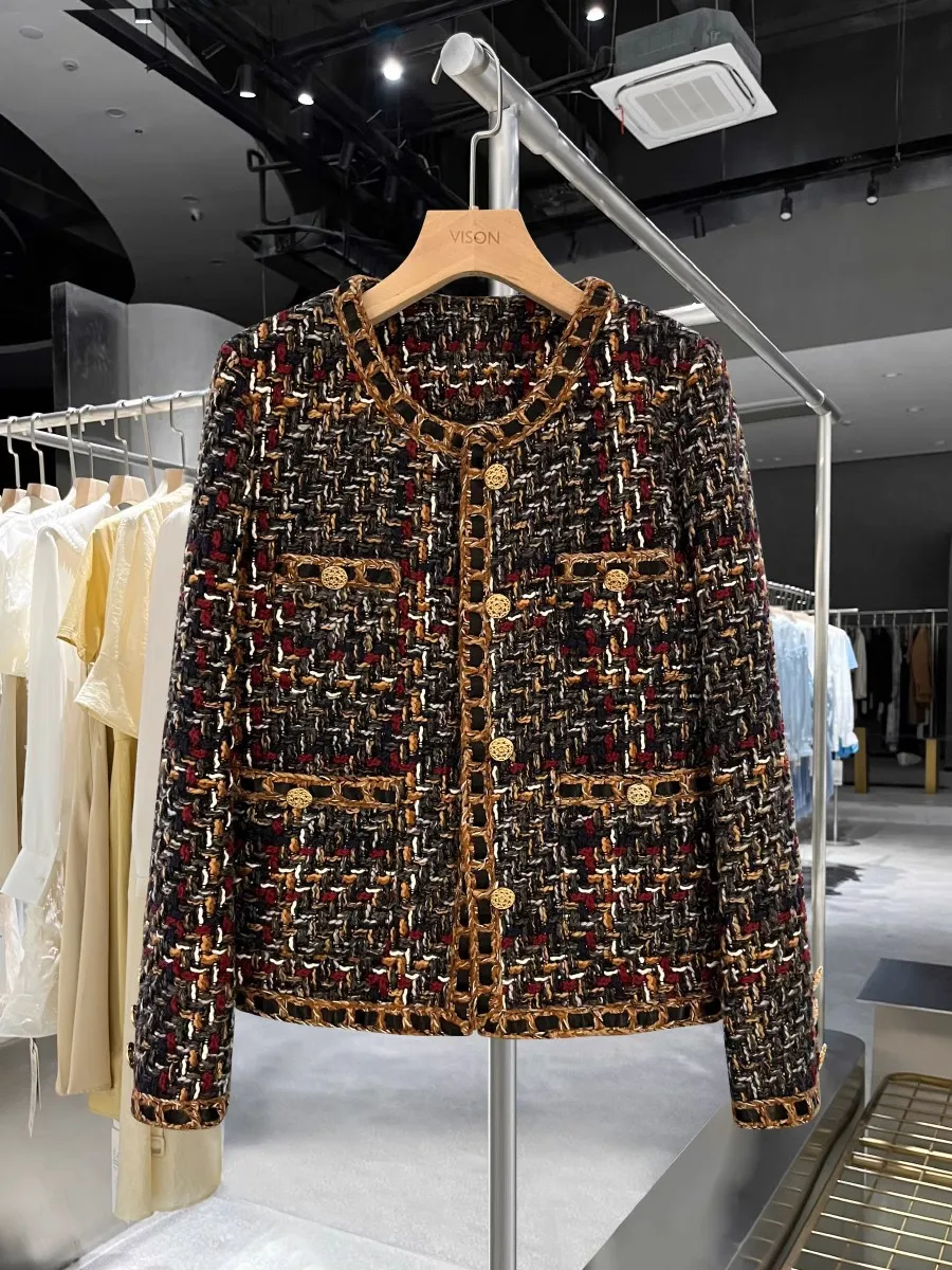 Autumn and winter women's casual patchwork round neck long sleeve pocket decorative jacket
Autumn and winter women's casual patchwork round neck long sleeve pocket decorative jacket
