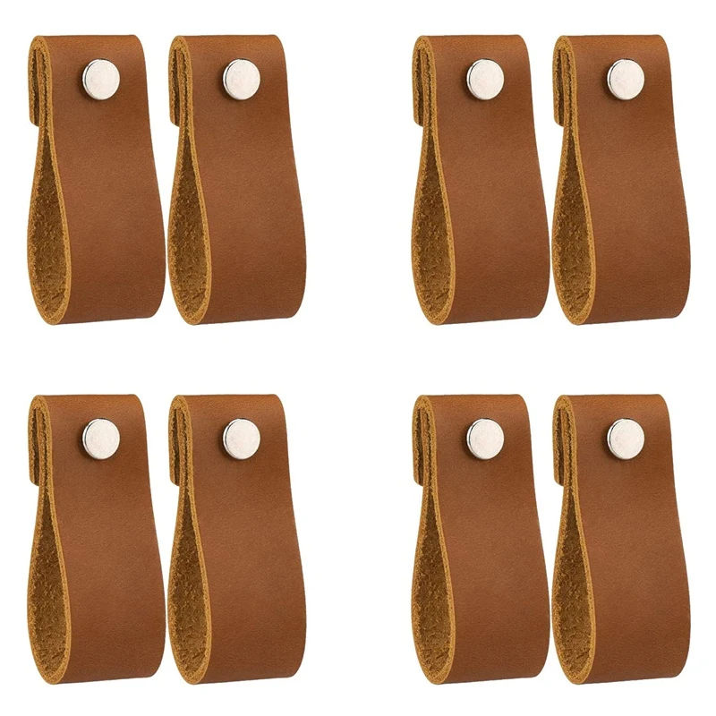 Leather Drawer Pulls 8 Pcs Leather Dresser Knobs Handmade Pure Leather Handles For Cabinet Doors And Drawers (Brown)
Leather Drawer Pulls 8 Pcs Leather Dresser Knobs Handmade Pure Leather Handles For Cabinet Doors And Drawers (Brown)