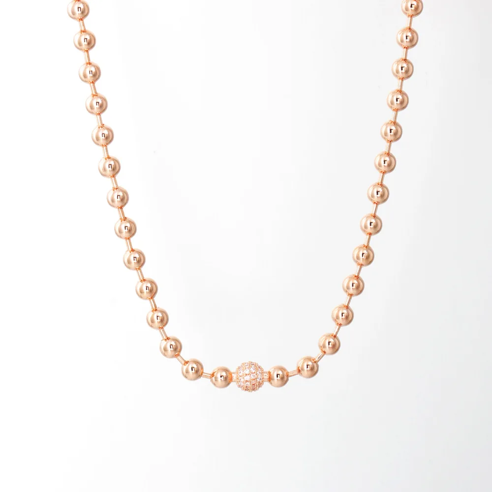 Original 925 Sterling Silver Rose Gold Beaded Necklace With Pan Inlay Is Suitable For Women's Wedding Diy Jewelry
Original 925 Sterling Silver Rose Gold Beaded Necklace With Pan Inlay Is Suitable For Women's Wedding Diy Jewelry