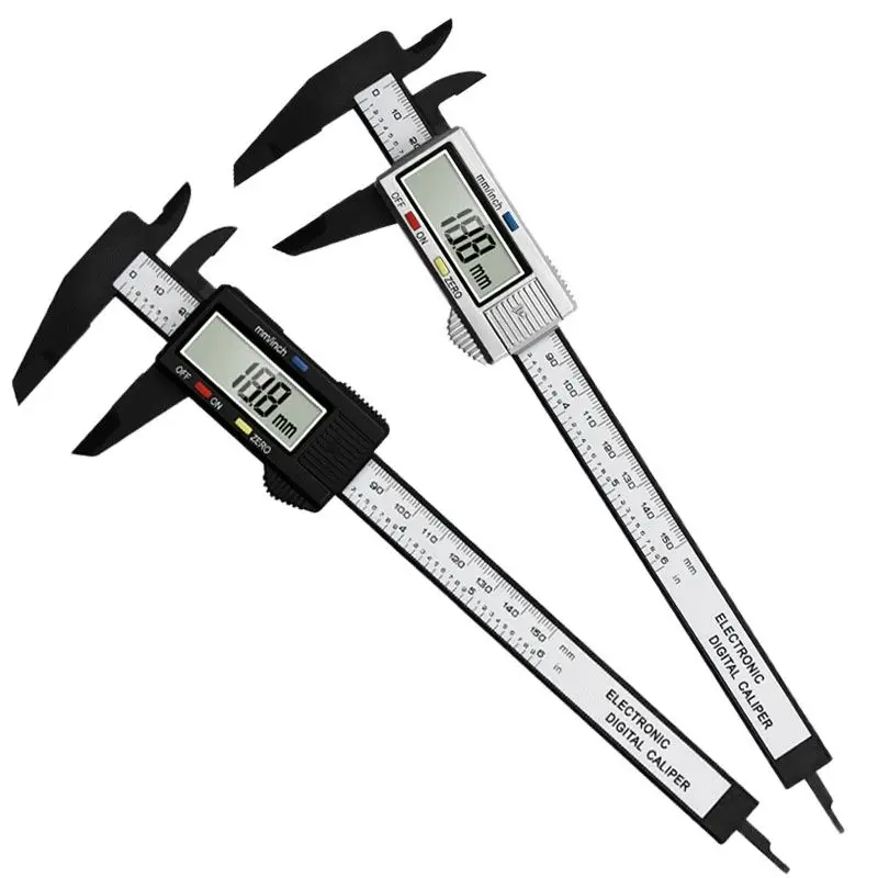 150mm 100mm 6 Inch Electronic Digital Caliper Carbon Fiber Vernier Caliper Gauge Micrometer Digital Ruler Measuring Tool
150mm 100mm 6 Inch Electronic Digital Caliper Carbon Fiber Vernier Caliper Gauge Micrometer Digital Ruler Measuring Tool