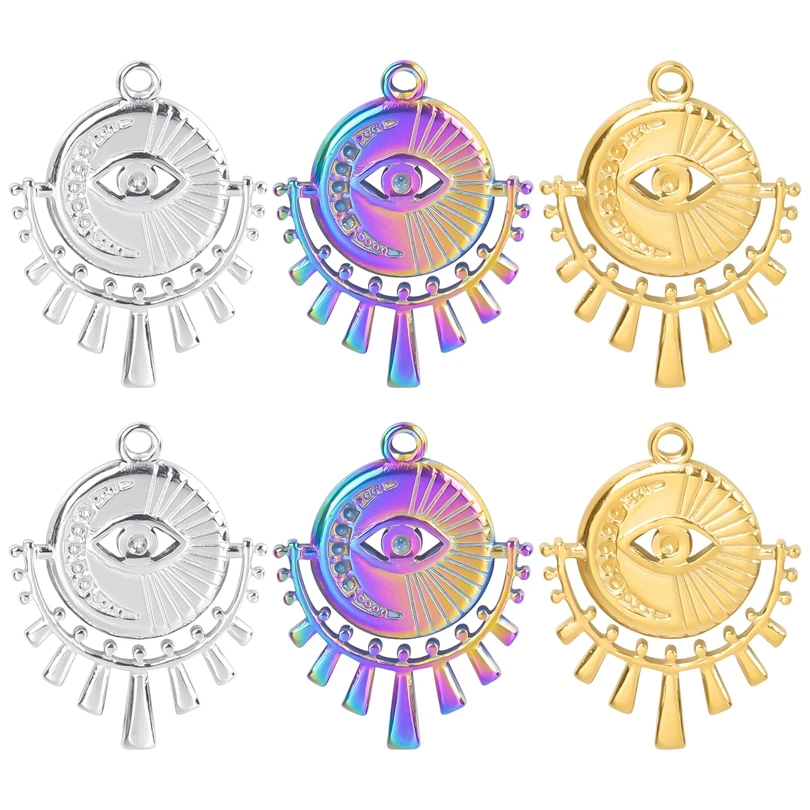 5pcs Gold Color Devil's Eye Stainless Steel Pendant Jewelry Making Earring For Women/Men DIY Necklace Supplies ojo turco Charm
5pcs Gold Color Devil's Eye Stainless Steel Pendant Jewelry Making Earring For Women/Men DIY Necklace Supplies ojo turco Charm