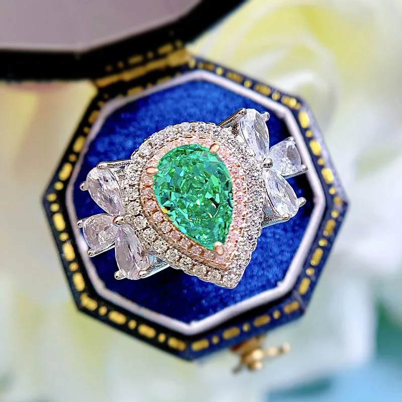 2022 new 925 silver Paraíba green 6*9mm water drop ice flower cut high carbon diamond sweet ins
2022 new 925 silver Paraíba green 6*9mm water drop ice flower cut high carbon diamond sweet ins