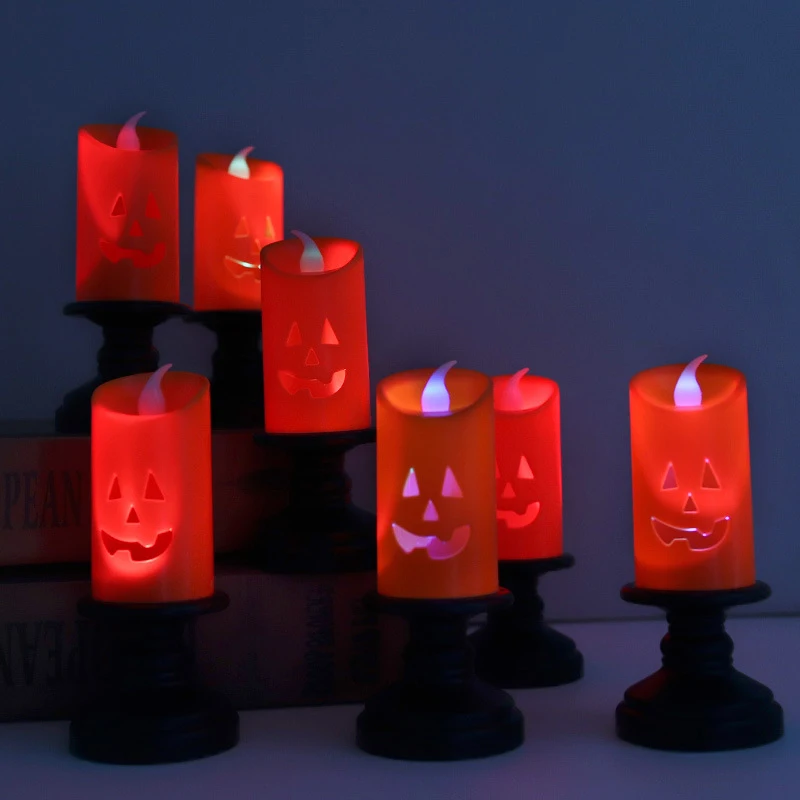 

2021 Halloween Candle Light LED Colorful Candlestick Table Top Decoration Pumpkin Party Happy Halloween Party Home Use Dropship