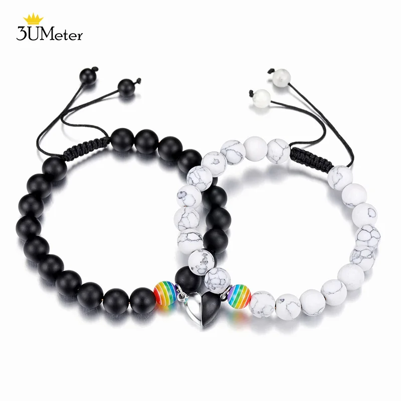 3UMeter 2pcs/set Magnetic Couple Bracelet Heart 8mm Natural Stone Beads Bracelets 7 Chakra Handmade Braided Lover Jewelry Gift
3UMeter 2pcs/set Magnetic Couple Bracelet Heart 8mm Natural Stone Beads Bracelets 7 Chakra Handmade Braided Lover Jewelry Gift