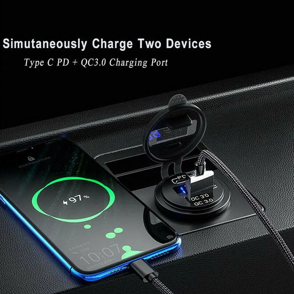 High Quality Car Charger Adapter USB Charger Socket Black Fast Charge QC3.0 USB Charger Socket For Car Motorcycle
High Quality Car Charger Adapter USB Charger Socket Black Fast Charge QC3.0 USB Charger Socket For Car Motorcycle