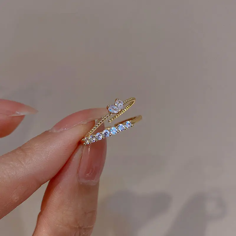 New ring set light luxury niche delicate love shaped index finger ring female personality
New ring set light luxury niche delicate love shaped index finger ring female personality