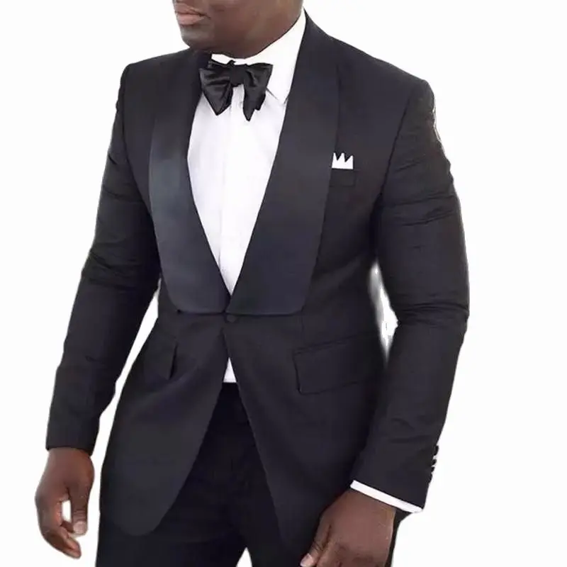 Black Wedding Suits for Men Shawl Lapel One Button Prom Suits Slim Fit Blazer Jacket Men Tuxedos Groom Suit 2 Piece Costumehomme
Black Wedding Suits for Men Shawl Lapel One Button Prom Suits Slim Fit Blazer Jacket Men Tuxedos Groom Suit 2 Piece Costumehomme