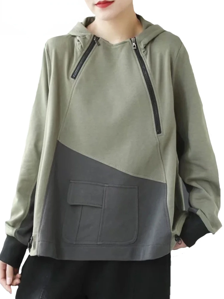 LIMINDSPCXQQ Womens Hooded Design Patchwork Loose Hoodies Spring British Style Zipper Casual Punk Sweatshirts Pockets Clothes
LIMINDSPCXQQ Womens Hooded Design Patchwork Loose Hoodies Spring British Style Zipper Casual Punk Sweatshirts Pockets Clothes